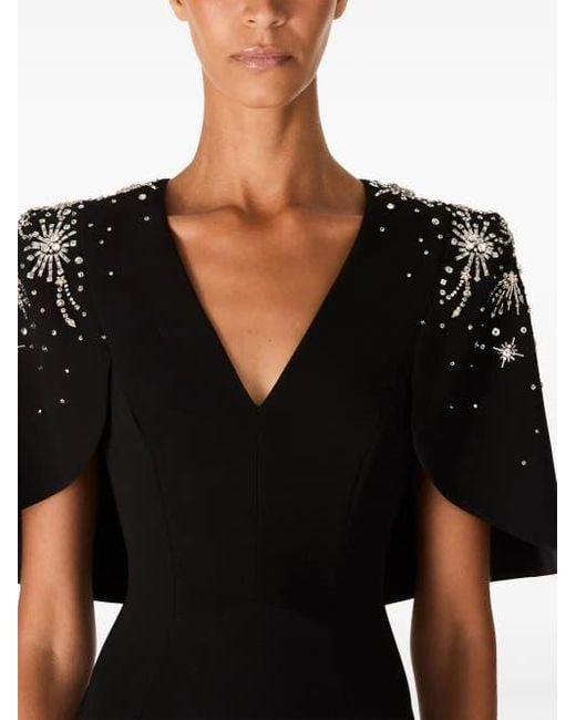 Jenny Packham Black Zeya Sequin-Embellished Midi Dress