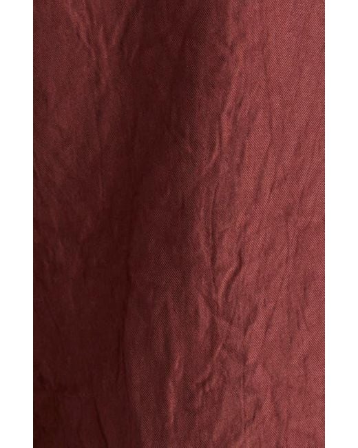 Jason Wu Red Crinkled Satin Straight Leg Trousers