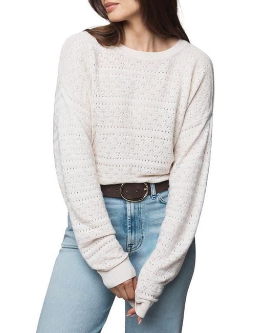 Splendid White Georgie Oversize Pointelle Sweater