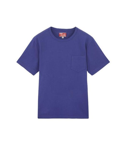 Fortela Blue Tubejp Cotton Chest Pocket T-Shirt for men