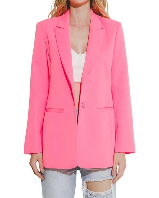 Endless Rose Pink Tailored Single Button Blazer