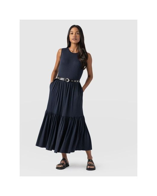 Saint + Sofia Blue Greenwich Dress