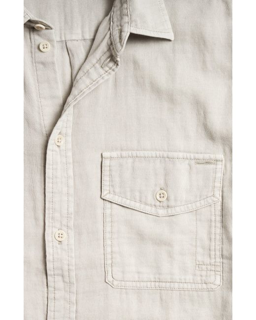 Rowan White Leeds Cotton Gauze Short Sleeve Button-up Shirt for men
