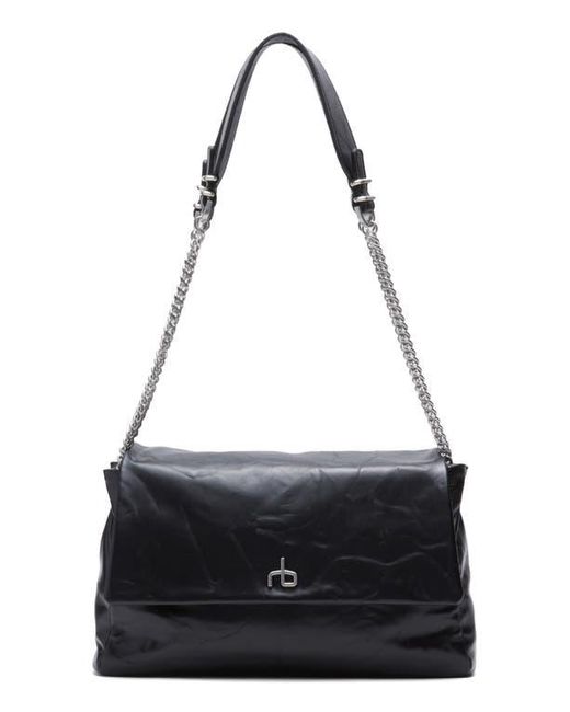 Rag & Bone Black Large Chelsea Flap Leather Convertible Shoulder Bag