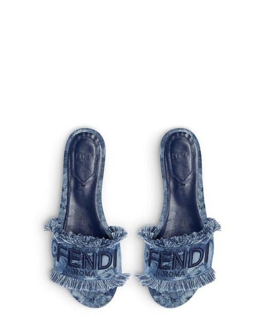 Fendi Blue Sunshine Flat Sandal