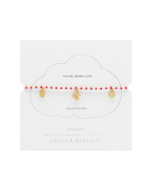 Estella Bartlett White Fruity Miyuki Charm Bead Slider Bracelet