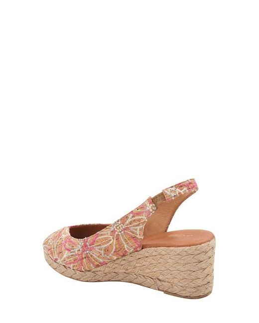 Andre Assous Brown Audrey Slingback Peep Toe Espadrille Wedge Sandal