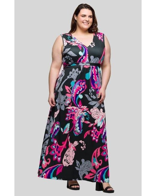 24seven Comfort Apparel White V-Neck Sleeveless Maxi Dress