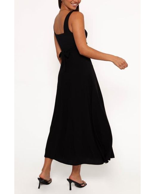 Petal & Pup Black Archer Sleeveless Fit & Flare Midi Dress