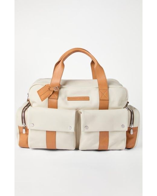 Brunello Cucinelli White Calfskin And Cowhide Duffle Bag for men