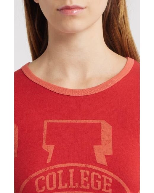 GOLDEN HOUR Red Champs Cotton Graphic T-Shirt