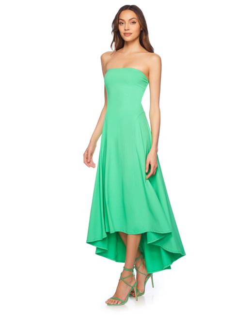 Susana Monaco Green Strapless High/low Dress
