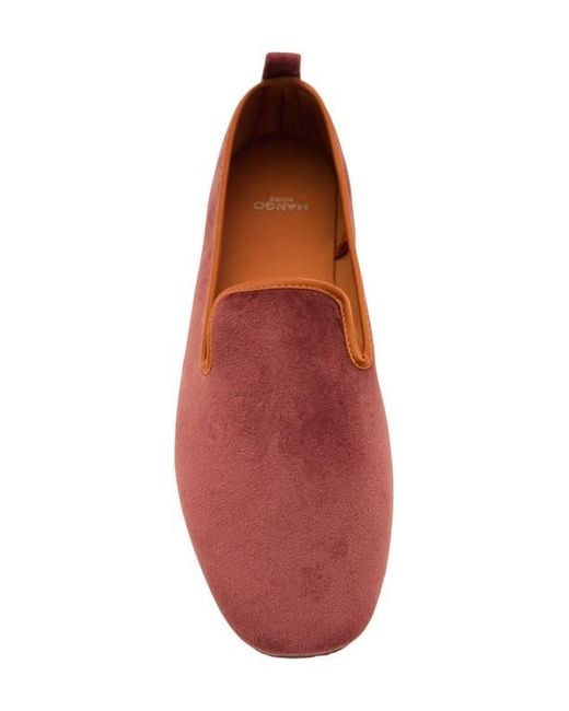 Mango Red Velour Loafer