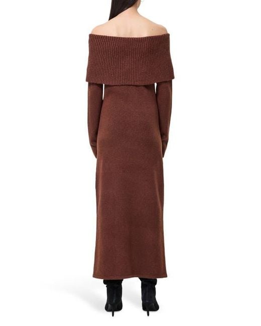 brown one shoulder mini dress Maude Sweater Dress – SEROYA main image 1