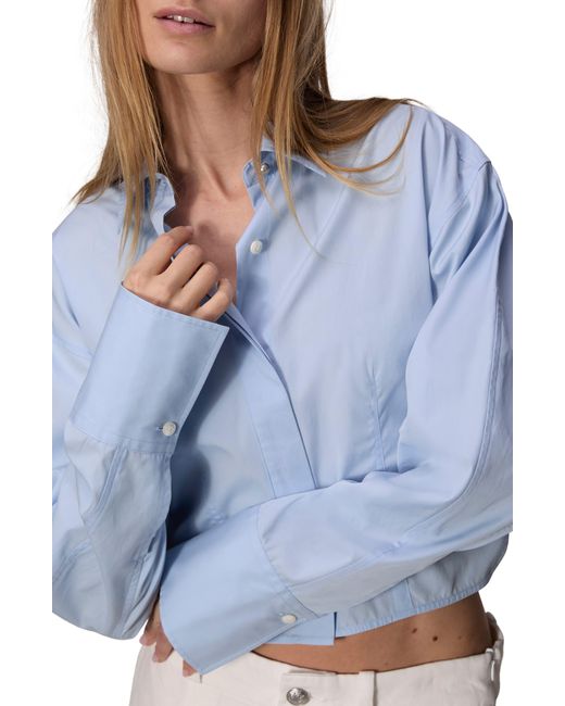 Rag & Bone Blue Claudia Crop Button-up Shirt