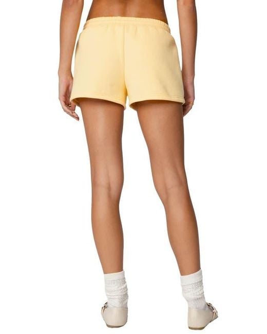 Edikted Natural Drawstring Cotton Blend Shorts