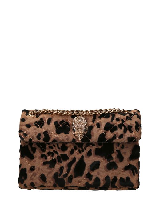 Kurt Geiger Gray Mini Kensington Leopard Print Convertible Crossbody Bag