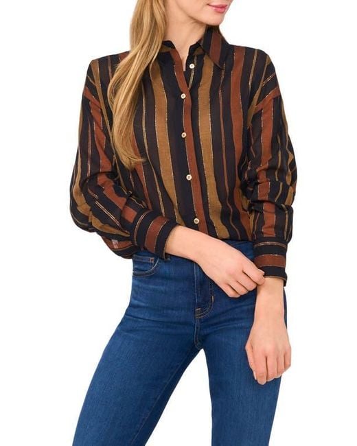 Ted Baker Blue Stripe Oversize Button-Up Shirt