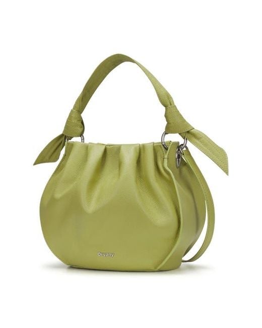 orYANY Green Selena Leather Bucket Bag
