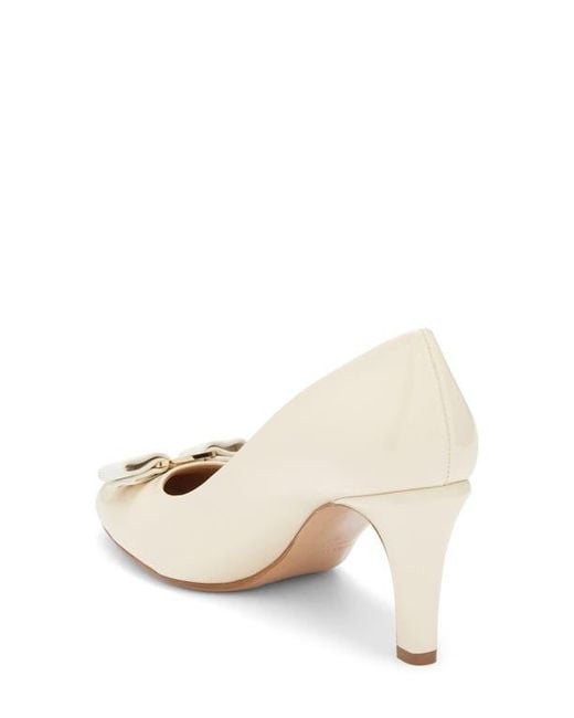 Ferragamo White Carla Bow Pump