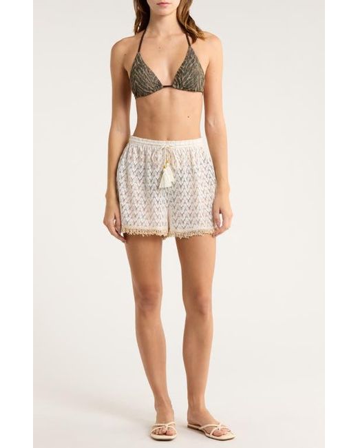 Mina Solekhah Ramy Brook Women's White Mina Zigzag Cover-Up Shorts