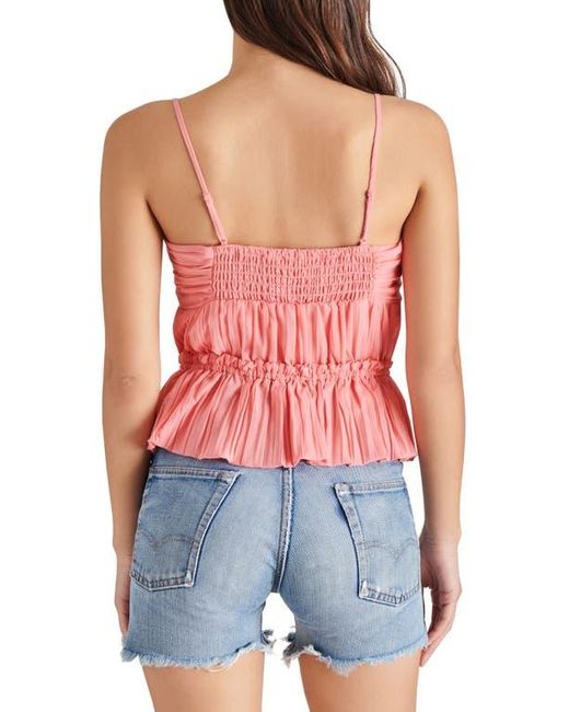 Steve Madden Red Solange Ruched Peplum Camisole