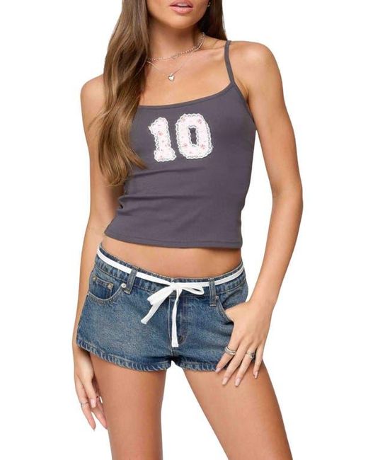 Edikted Blue 10 Patch Stretch Cotton Camisole