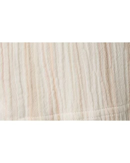 Splendid Natural Kit Stripe Cotton Gauze Crop Wide Leg Pants