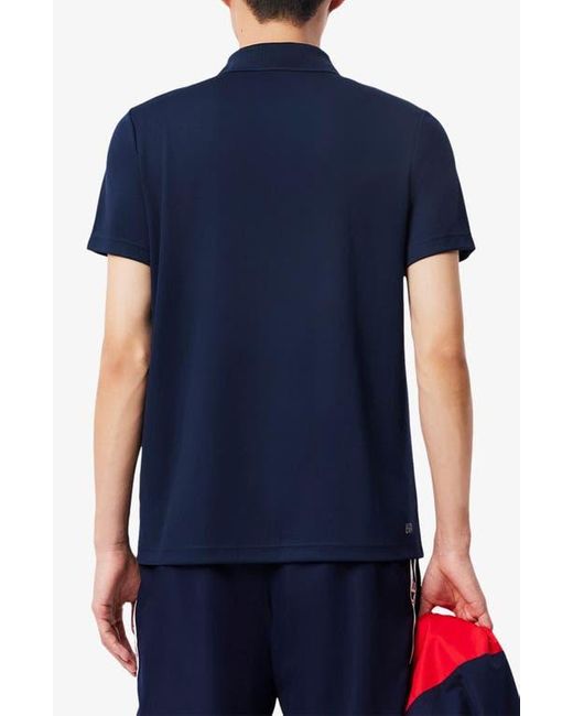 Lacoste Blue Regular Fit Colorblock Performance Piqué Polo for men