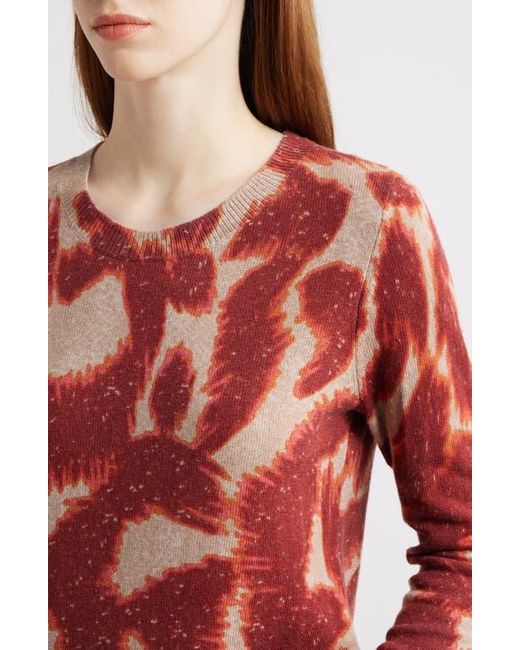 NIC+ZOE Red Abstract Animal Print Supersoft Sweater