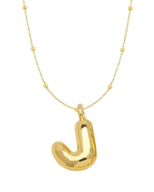 Emma Rae Metallic 14K Plated Bubble Initial Pendant Necklace