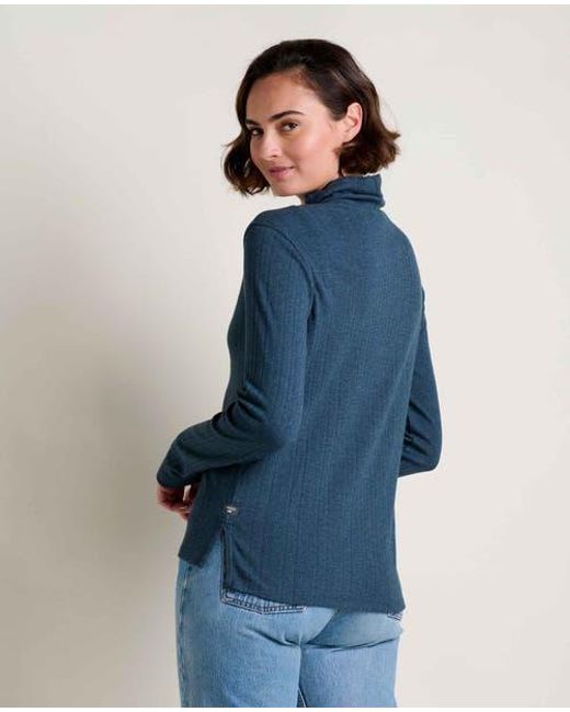 Toad & Co. Blue Foothill Pointelle Long Sleeve Turtleneck