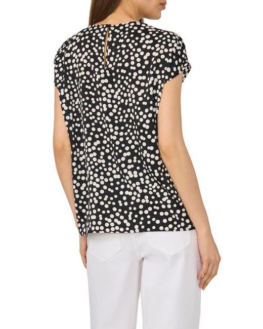 Halogen® Black Polka Dot Crepe Top