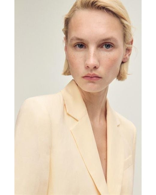 Mango Natural Notch Lapel Blazer