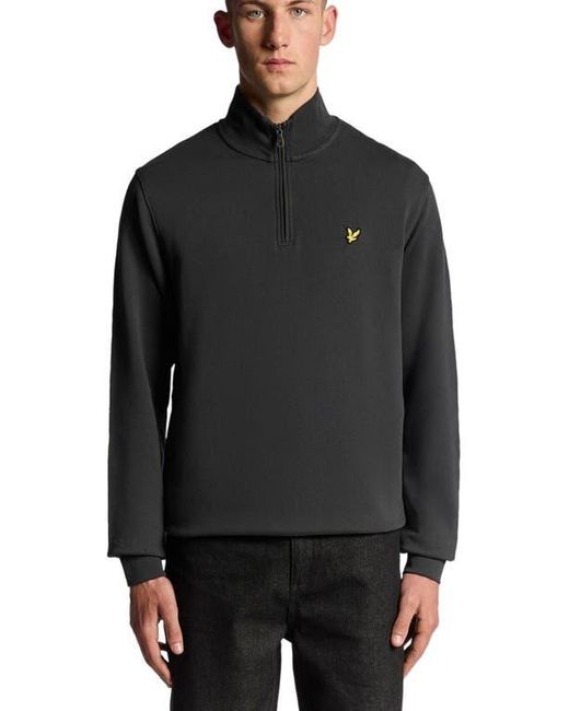Lyle & Scott Black Loopback Quarter Zip Sweat for men