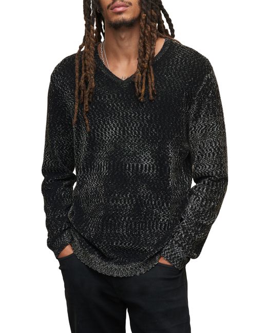 John Varvatos Black Merino Wool Blend Sweater for men