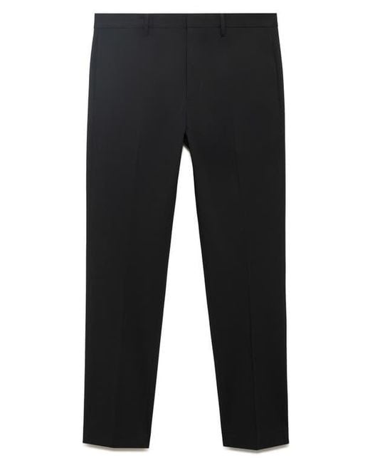 Mango Black Slim Fit Flat Front Pants for men
