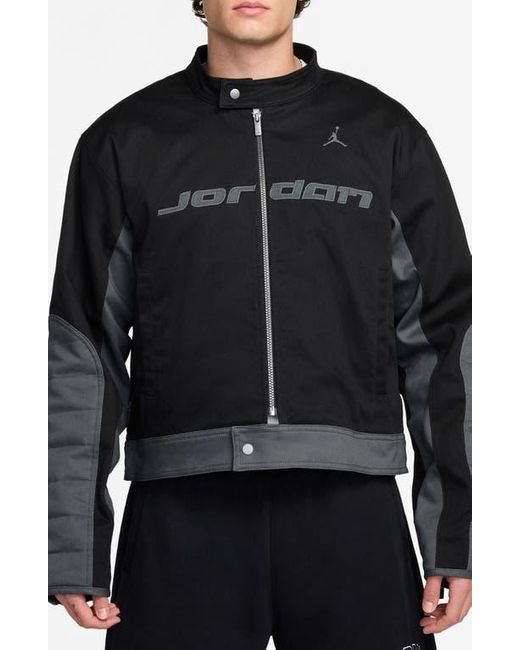 Nike Black Motosport Colorblock Jacket for men