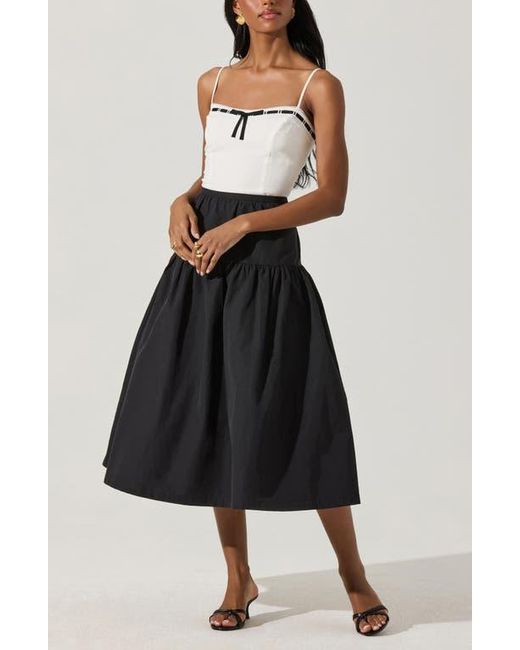 Astr Black Drop Waist Cotton Blend Skirt