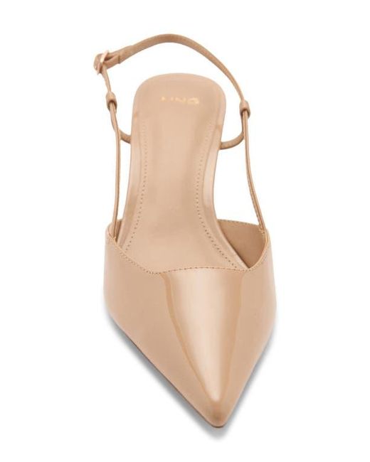 Mango Natural Slingback Pointed Toe Pump