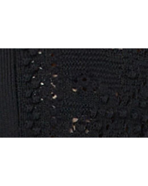 MILLY Black Bubble Pointelle Stitch Jacket