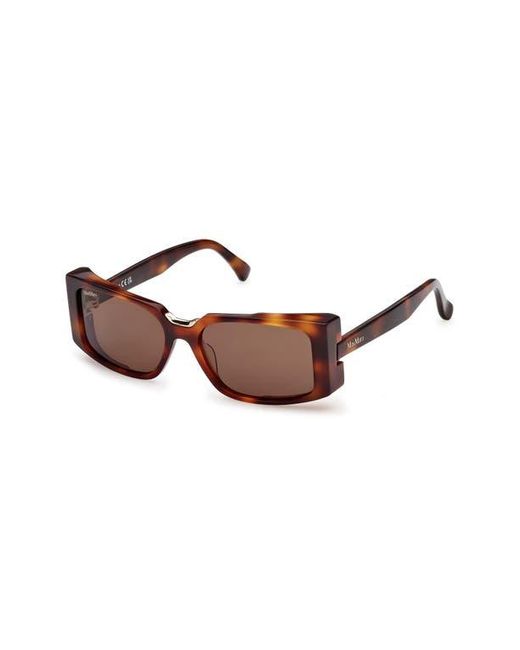 Max Mara Brown Spark 54Mm Rectangular Sunglasses