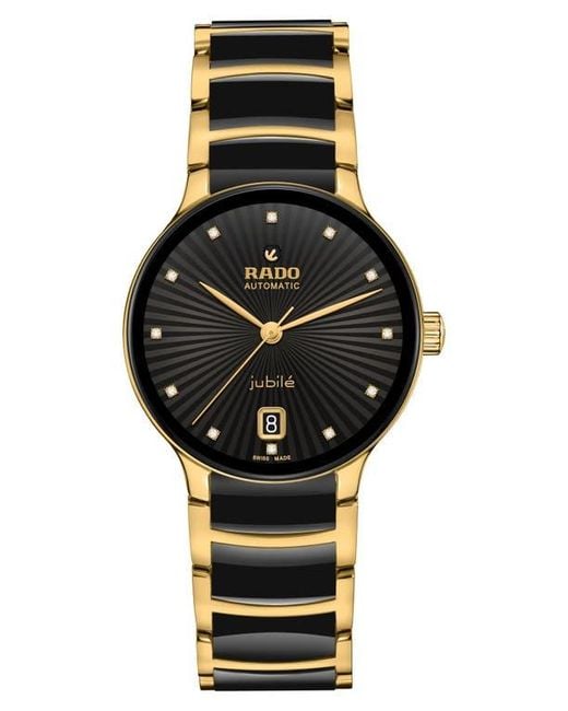 Rado Black Centrix Automatic Diamond Bracelet Watch, 35Mm