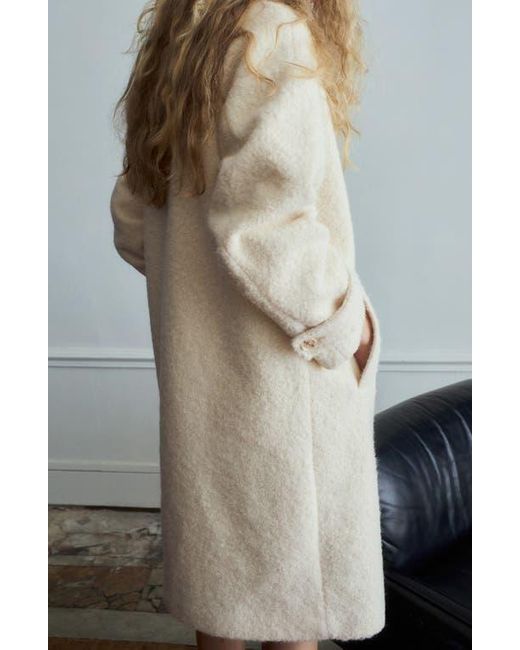 Mango Natural Lapels Bouclé Coat