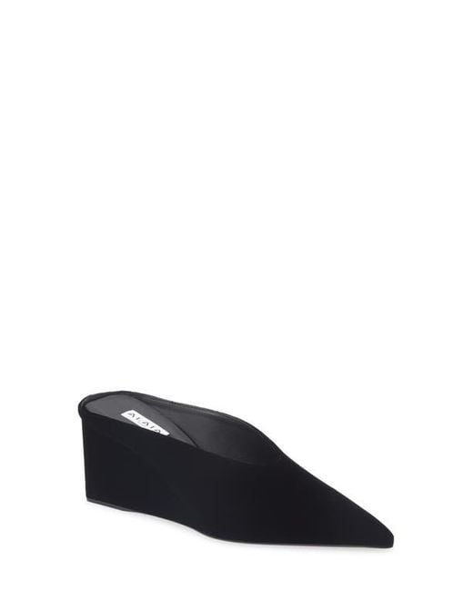 Alaïa Blue Cube Pointed Toe Wedge Mule