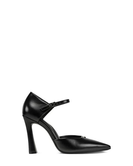 DKNY Black Catcher Ankle Strap Pointed Toe Pump