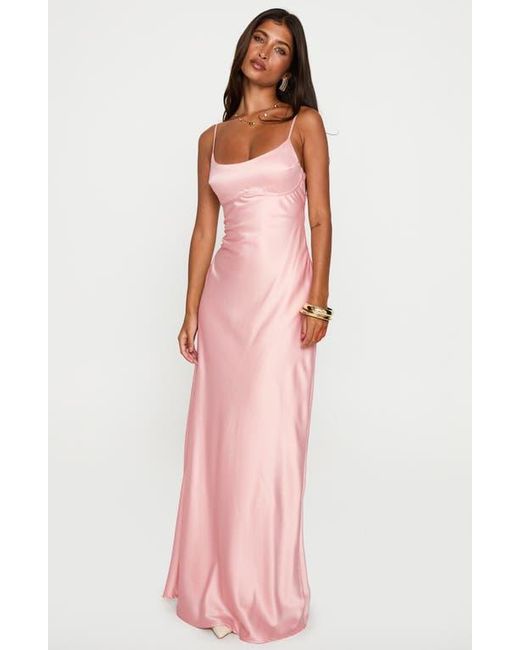 Princess Polly Pink Ravia Satin Maxi Slipdress