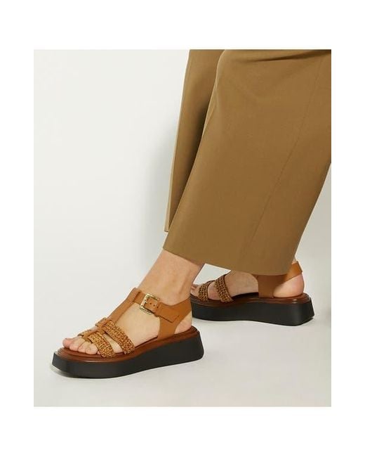 Dune Brown Lyons Platform Sandal