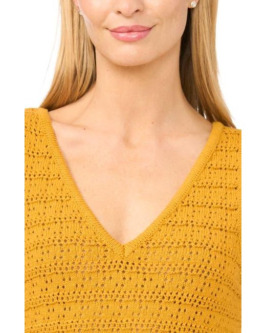 Halogen® Orange Openwork Sleeveless Sweater