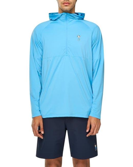 EASTSIDE GOLF Blue Half Zip Golf Hoodie for men
